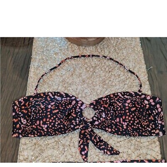 Victoria’s Secret Small Black Galaxy Print Cutout Padded Bikini Top Swim - Picture 6 of 12